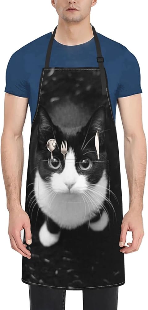 Amazon.co.jp: [RFSHOP] エプロン 八割れ 猫 ハチワレ猫ちゃん カフェ